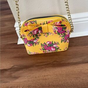Betsey Johnson Yellow Floral Crossbody Bag